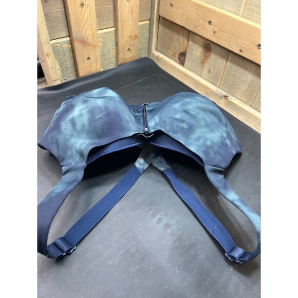 Knockout Womens Front-Zip Sports Bra 36DDD Tie-Dye Blue Adjustable Straps - Picture 9 of 9